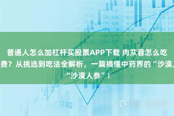 普通人怎么加杠杆买股票APP下载 肉苁蓉怎么吃才不浪费？从挑选到吃法全解析，一篇搞懂中药界的“沙漠人参”！