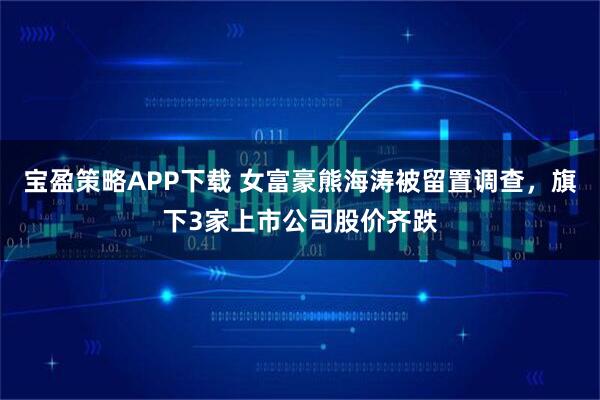 宝盈策略APP下载 女富豪熊海涛被留置调查，旗下3家上市公司股价齐跌